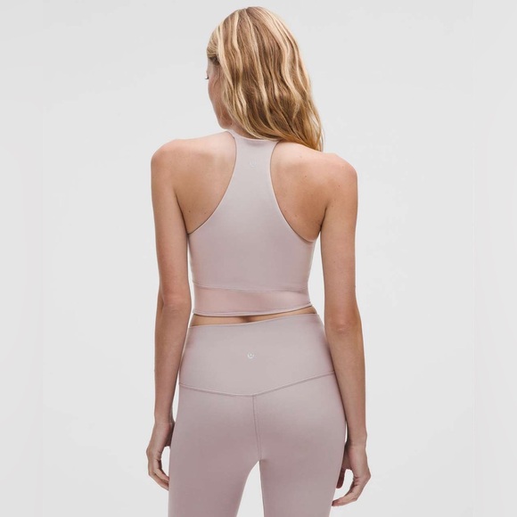 🆕🤍 Lululemon Nulu High-Neck Mesh-Hem Tank - Muave Grey - Picture 3 of 9